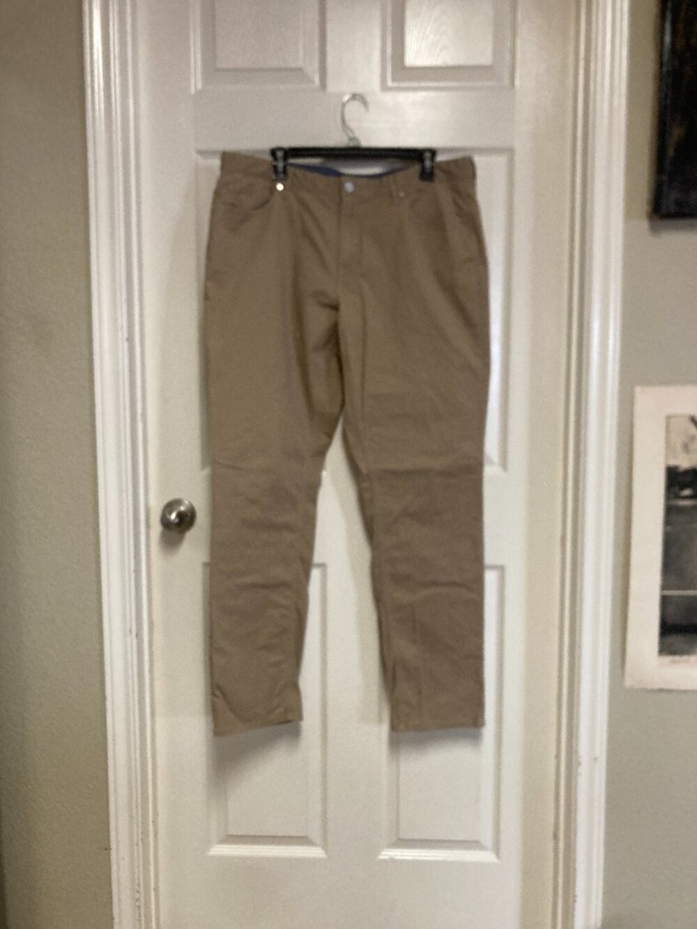 MICHAEL KORS Khaki Chino Pants Grant Classic Fit tan size 36 x 31 Men's